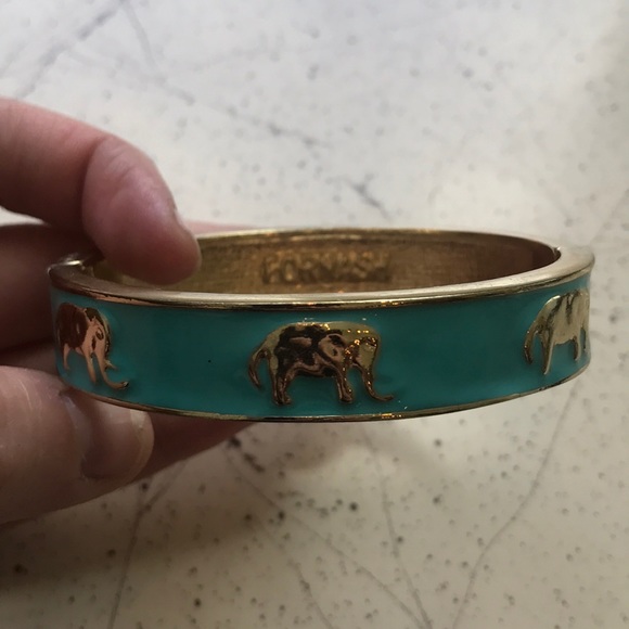 turquoise gold enamel elephant bracelet fornash - Picture 2 of 6